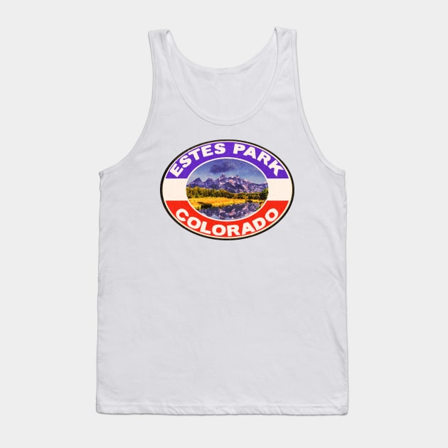 Estes Park Colorado Vintage Style Rocky Mountain National Park Rockies Tank Top by TravelTime